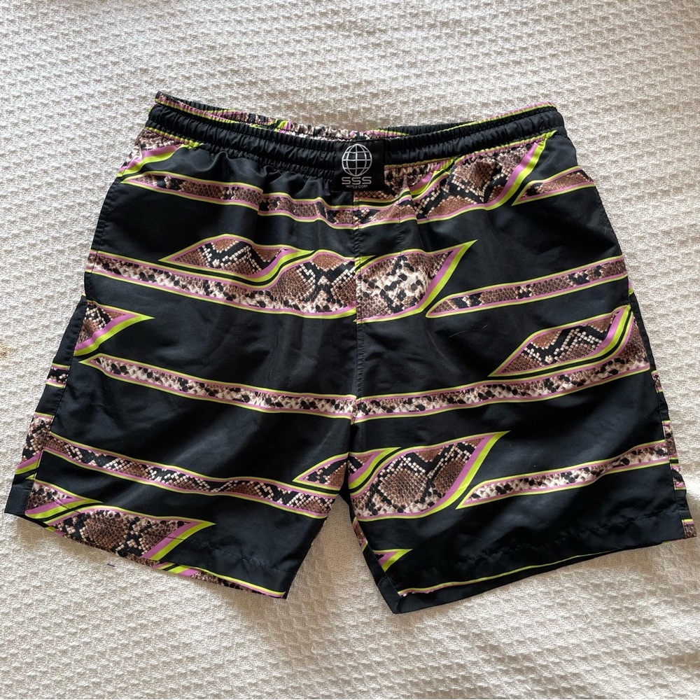 SSS World Corp Snakeskin Swim Trunks size L
